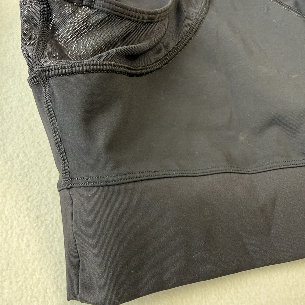 Lululemon Laser Speed Train Tank Top Cropped Black Sleeveless Mesh Size 4 - Picture 6 of 6